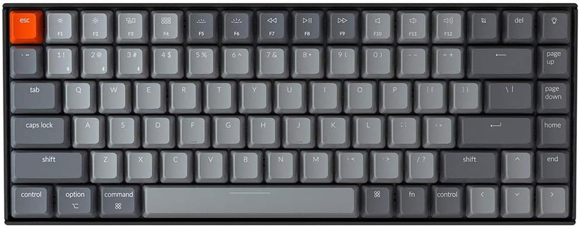 K2 75% Layout RGB Bluetooth Wireless Mechanical Keyboard with  Super Brown Switch/Anti Ghosting/N-Key Rollover, Compact 84 Keys USB Wired Gaming Keyboard for Mac Windows-Version 2